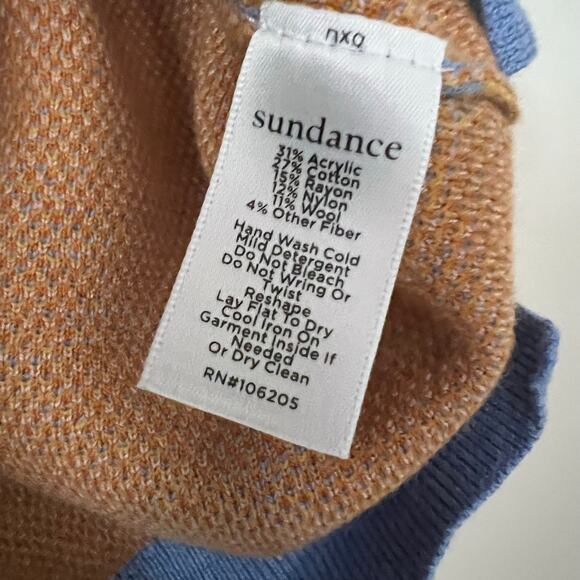 Sundance Wool Blend Fair Isle Vest Floral Pattern Knit Stripe V-Neck Large - Picture 4 of 5